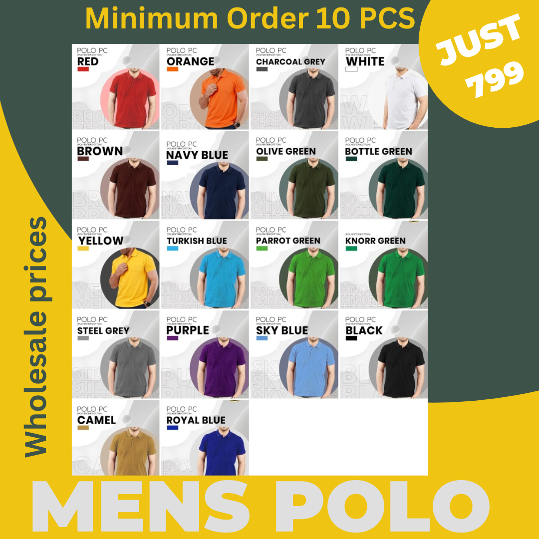 Men's Premium Basic Polo Shirt   ( PACK OF 10 )