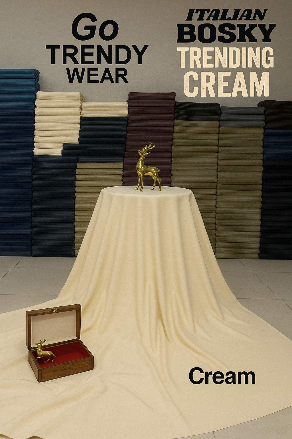 Plain Italian Premium Boski Fabric (PACK OF 5 SUITS)