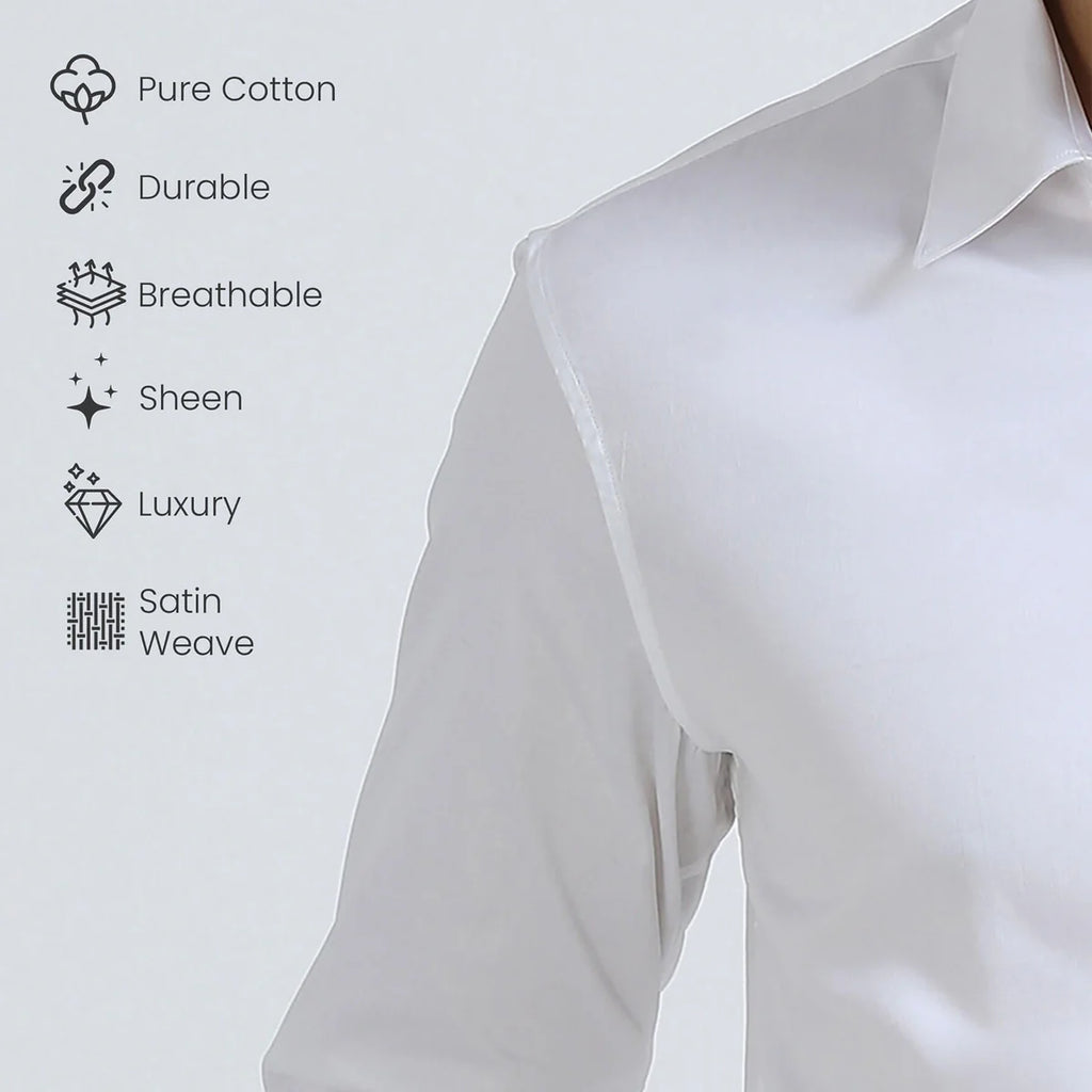 Premium Formal Cotton Shirt ( White)