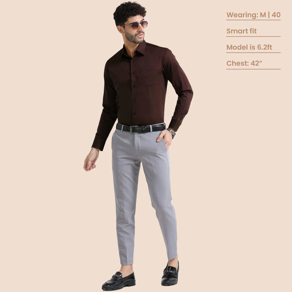 Premium Formal Cotton Shirt ( Dark Brown )