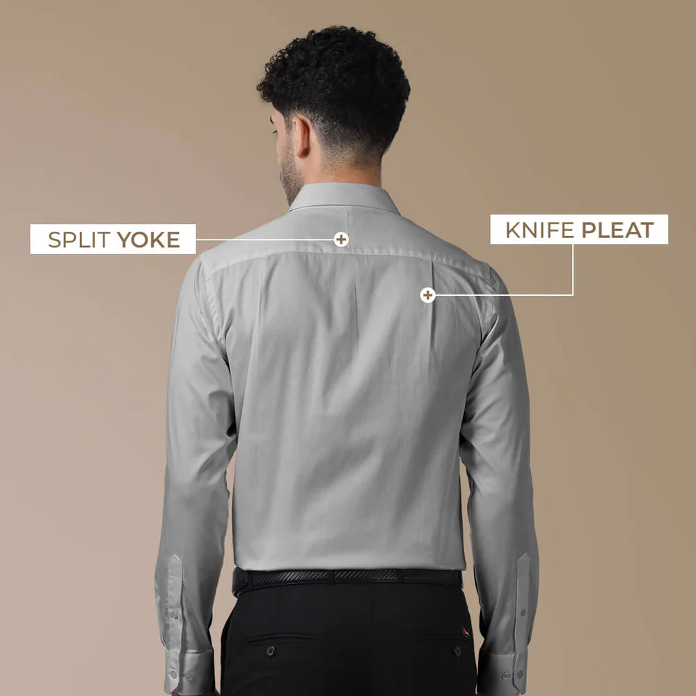 Premium Formal Cotton Shirt ( Light Grey )