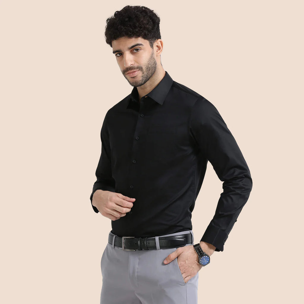 Premium Formal Cotton Shirt ( Black )