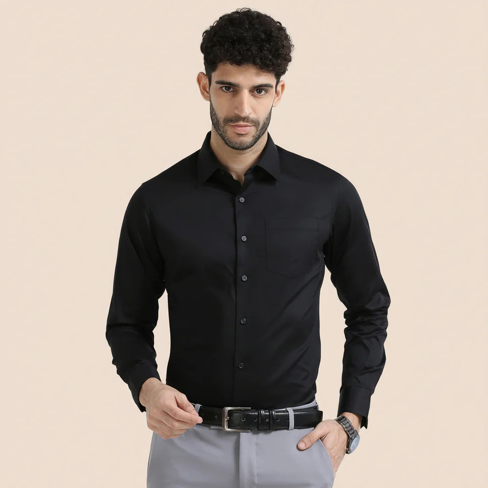 Premium Formal Cotton Shirt ( Black )