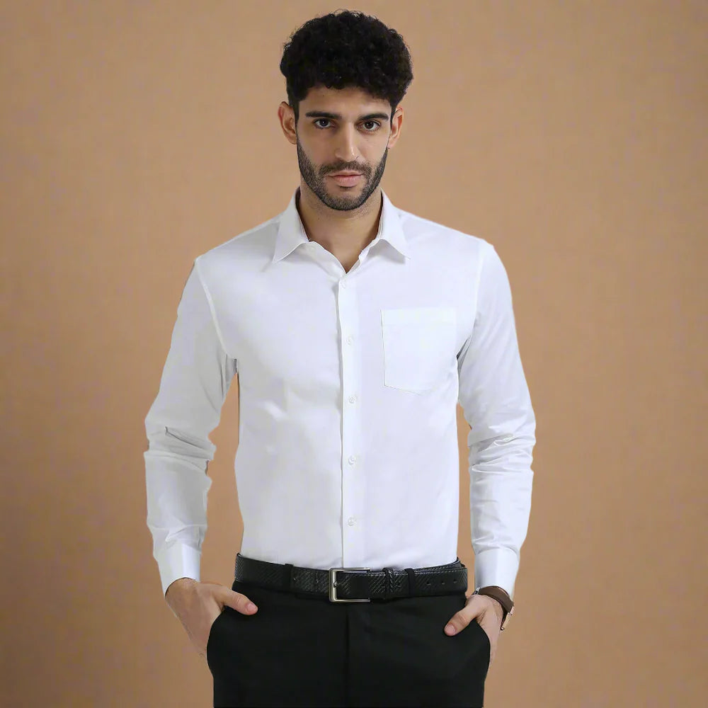 Premium Formal Cotton Shirt ( White)