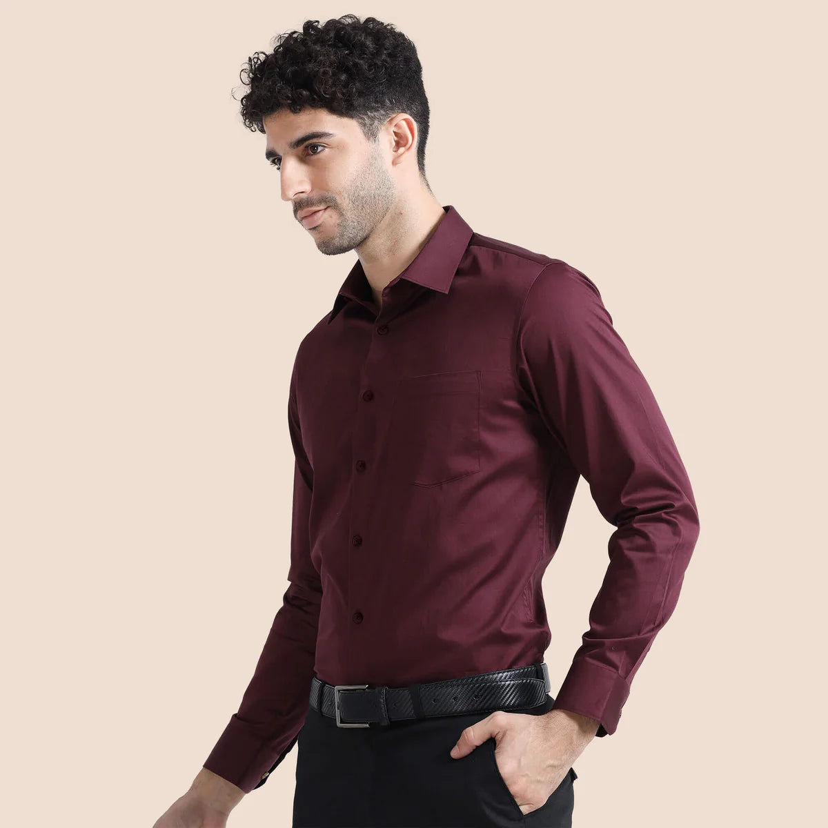 Premium Formal Cotton Shirt ( Mehroon )