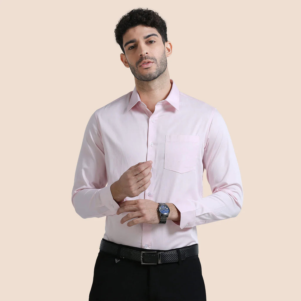 Premium Formal Cotton Shirt ( Light Pink )
