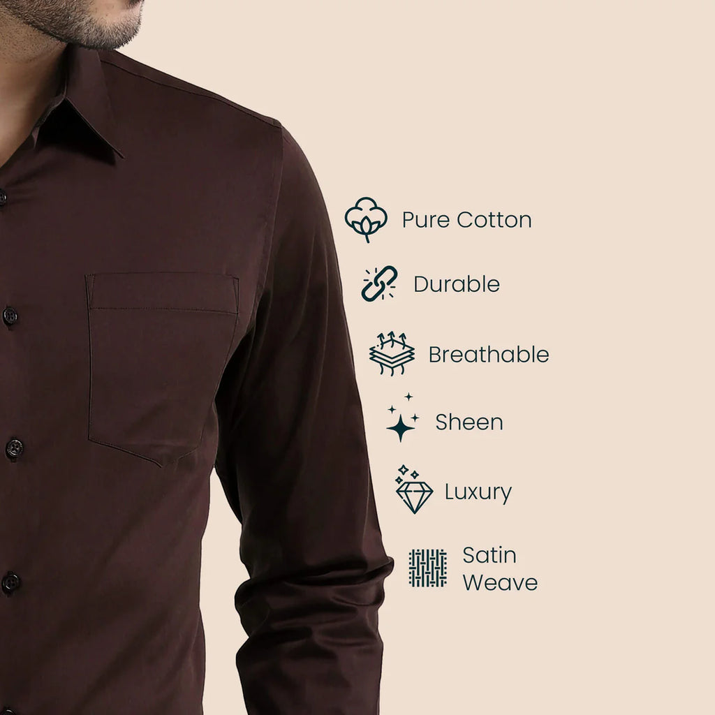 Premium Formal Cotton Shirt ( Dark Brown )