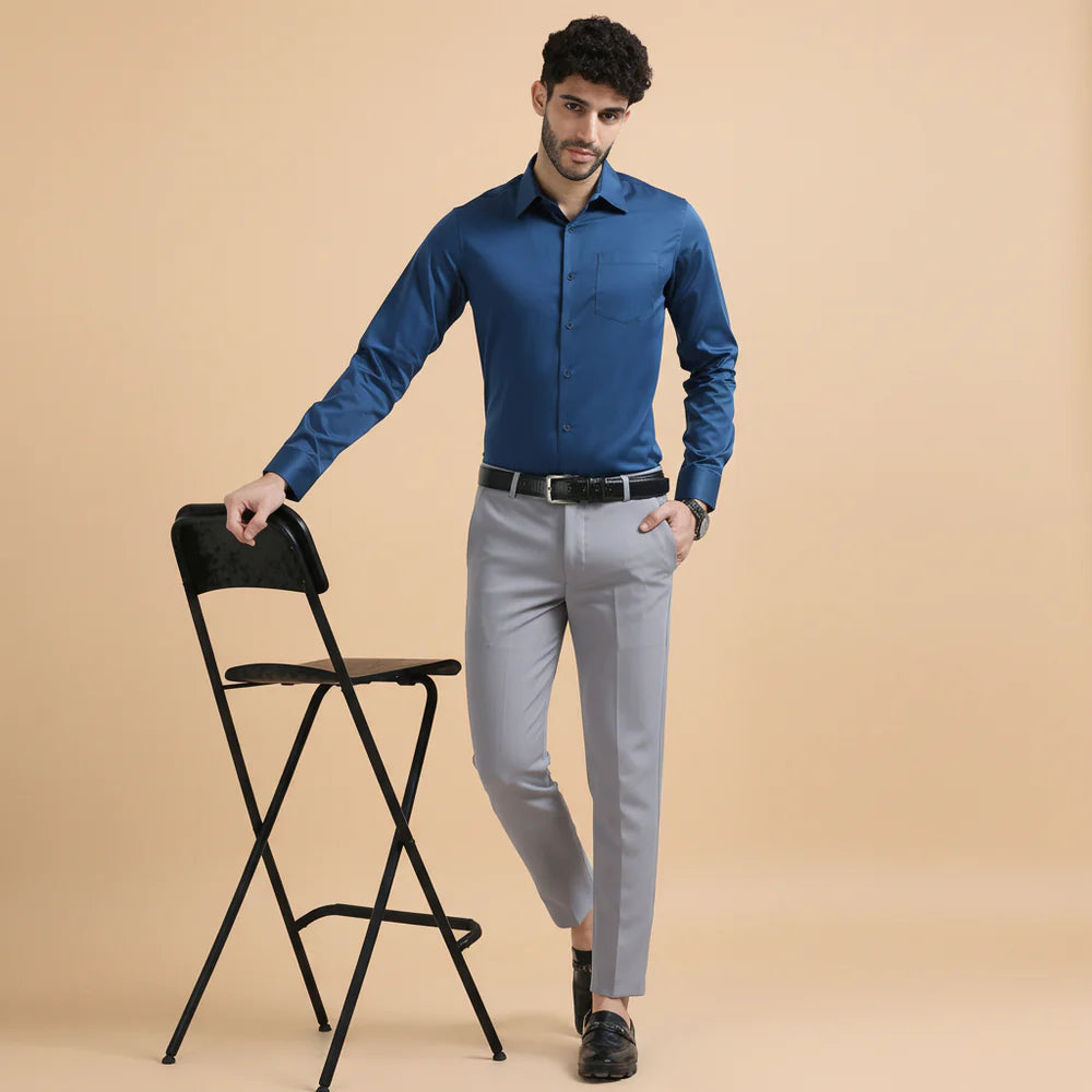 Premium Formal Cotton Shirt ( Navy Blue )