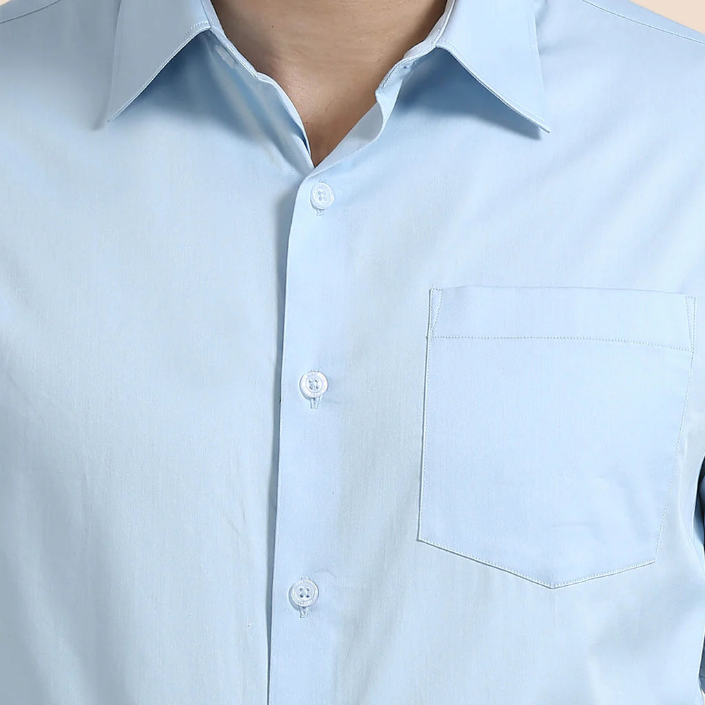 Premium Formal Cotton Shirt ( Sky Blue )