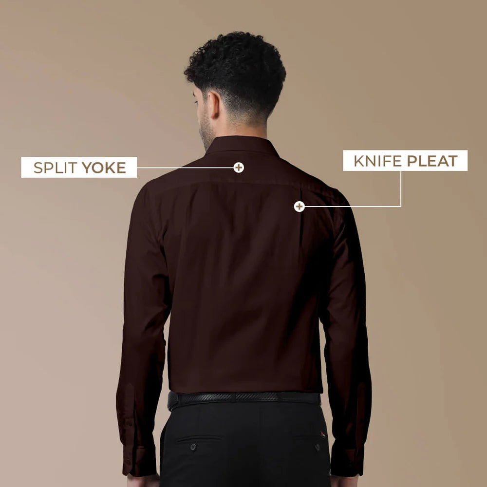 Premium Formal Cotton Shirt ( Dark Brown )