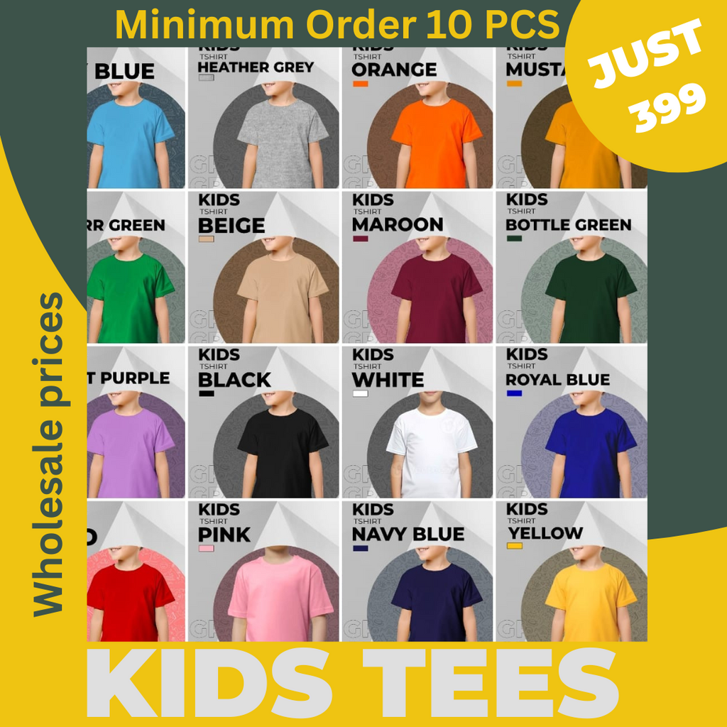 Kids Premium Basic T-Shirts (Boy+ Girl ) ( PACK OF 10 )