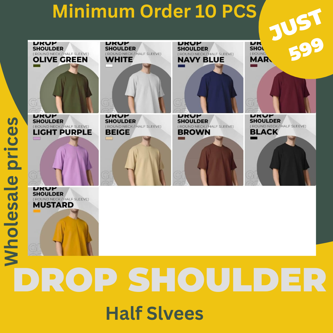 Plain Oversized Drop Shoulder (PACK OF 10)