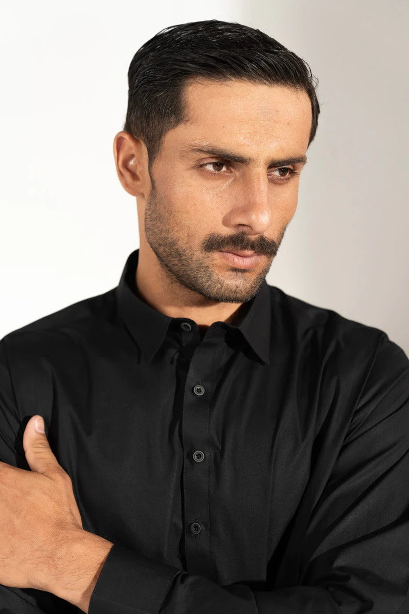 Premium Blended Shalwar Kameez ( BLACK )