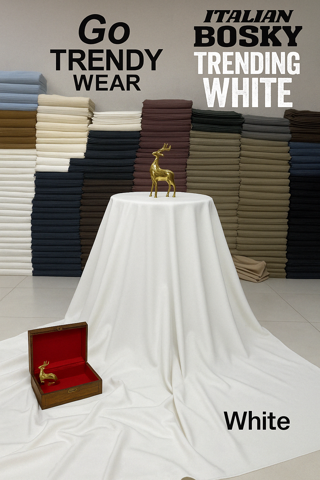 Plain Italian Premium Boski Fabric (PACK OF 5 SUITS)